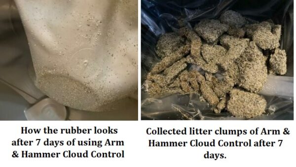 Litter Robot rubber using Cloud Control and how the clumps look